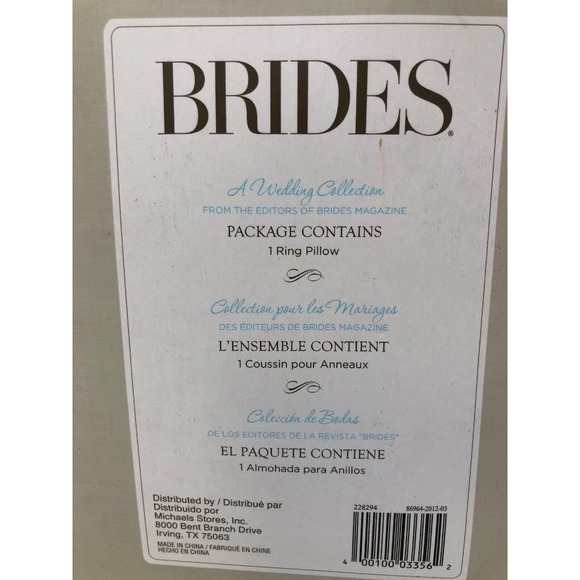 Ring Bearer Pillow Brides Michaels Off White Tie Flower Center Wedding New - Picture 3 of 10